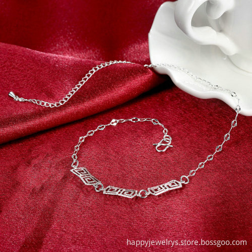Jenia Hot Sale Wholesale Infinity Charm Silver Plated Fancy Anklet